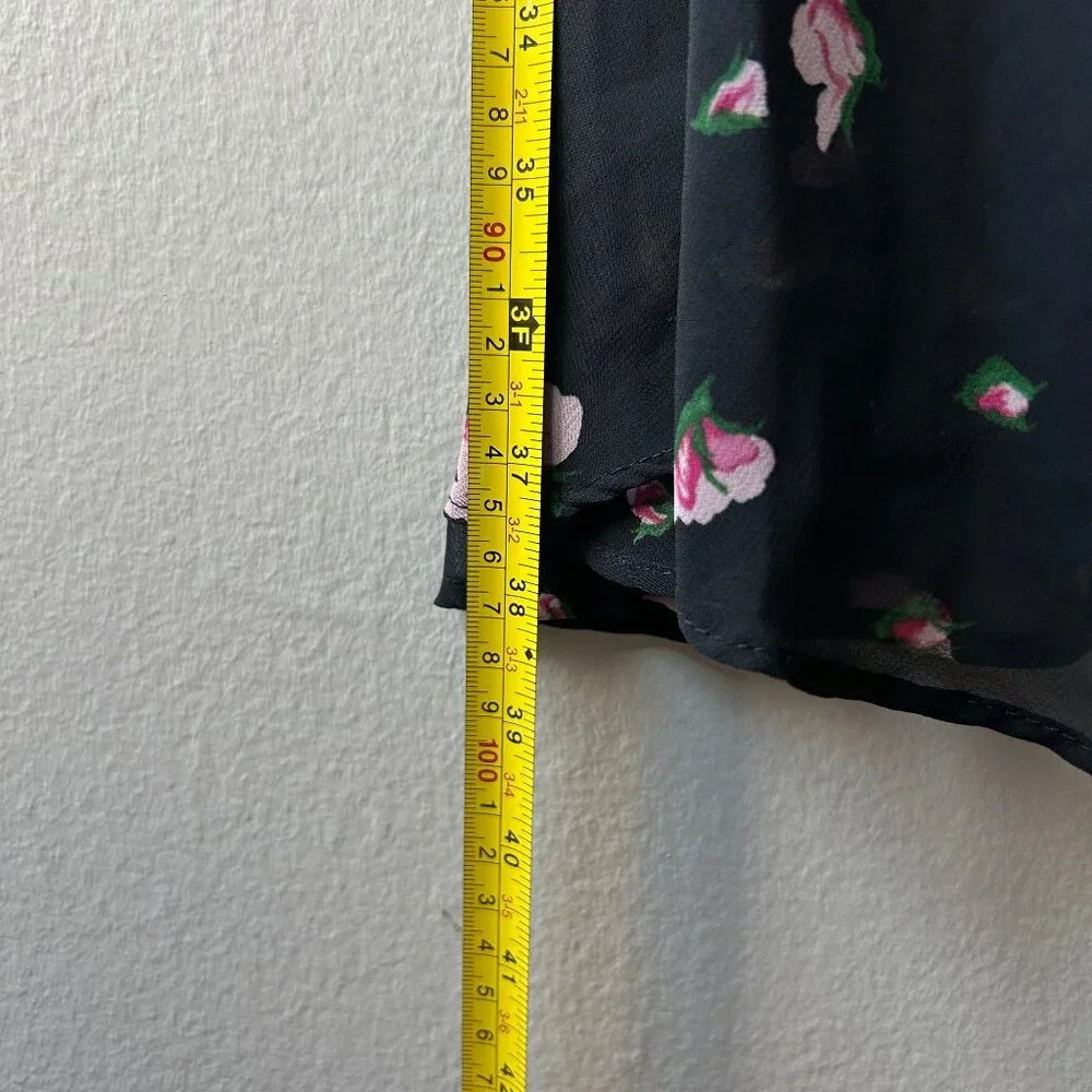 Betsey Johnson X Urban Outfitters Black Floral Flutter Sleeve Maxi Dress Size 4 - Picture 10 of 10